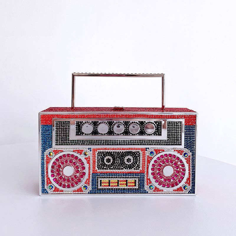 Diamonds Radio Evening Clutch Bag: Silver
