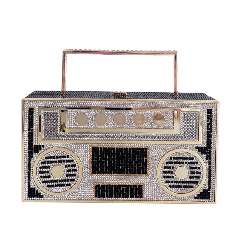 Diamonds Radio Evening Clutch Bag: Silver