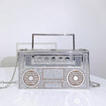 Diamonds Radio Evening Clutch Bag: Silver