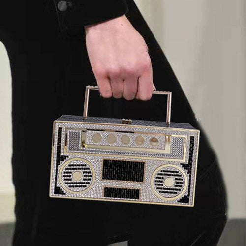 Diamonds Radio Evening Clutch Bag: Silver